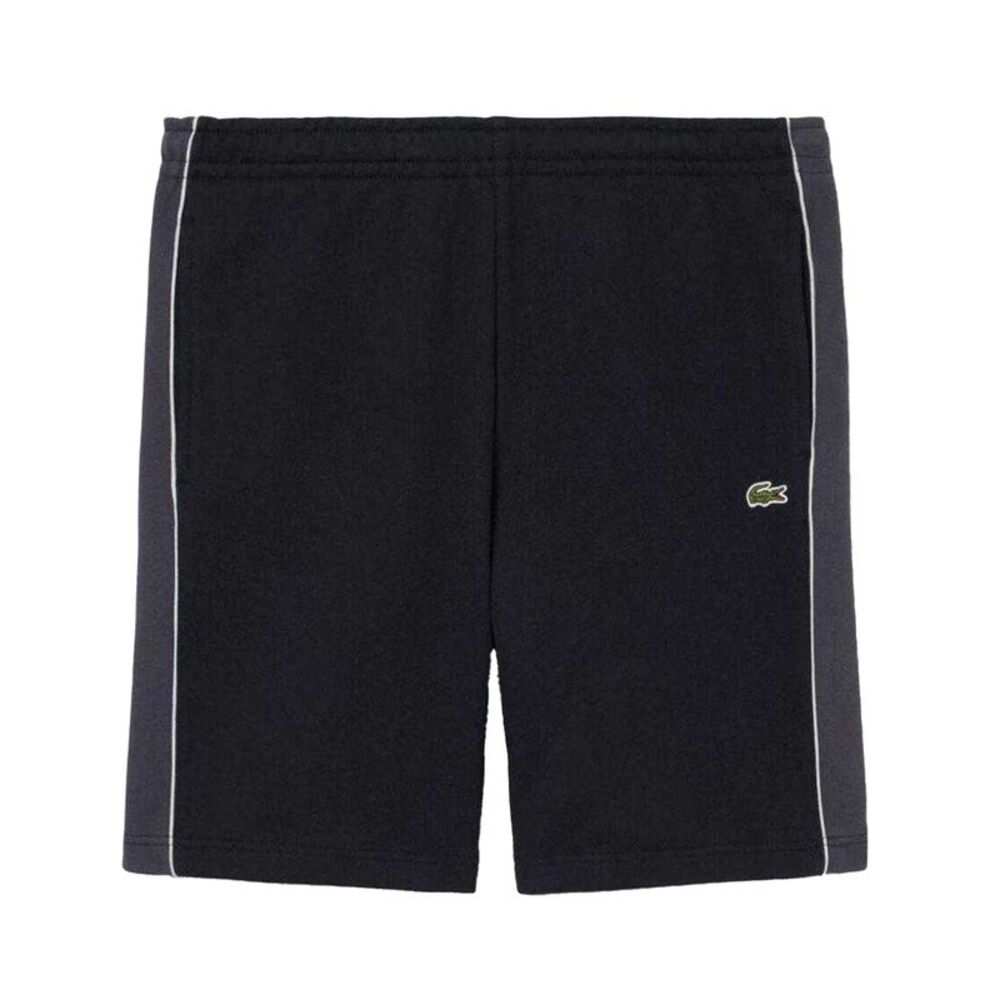Lacoste Mens Fleece Side Stripe Shorts / Black